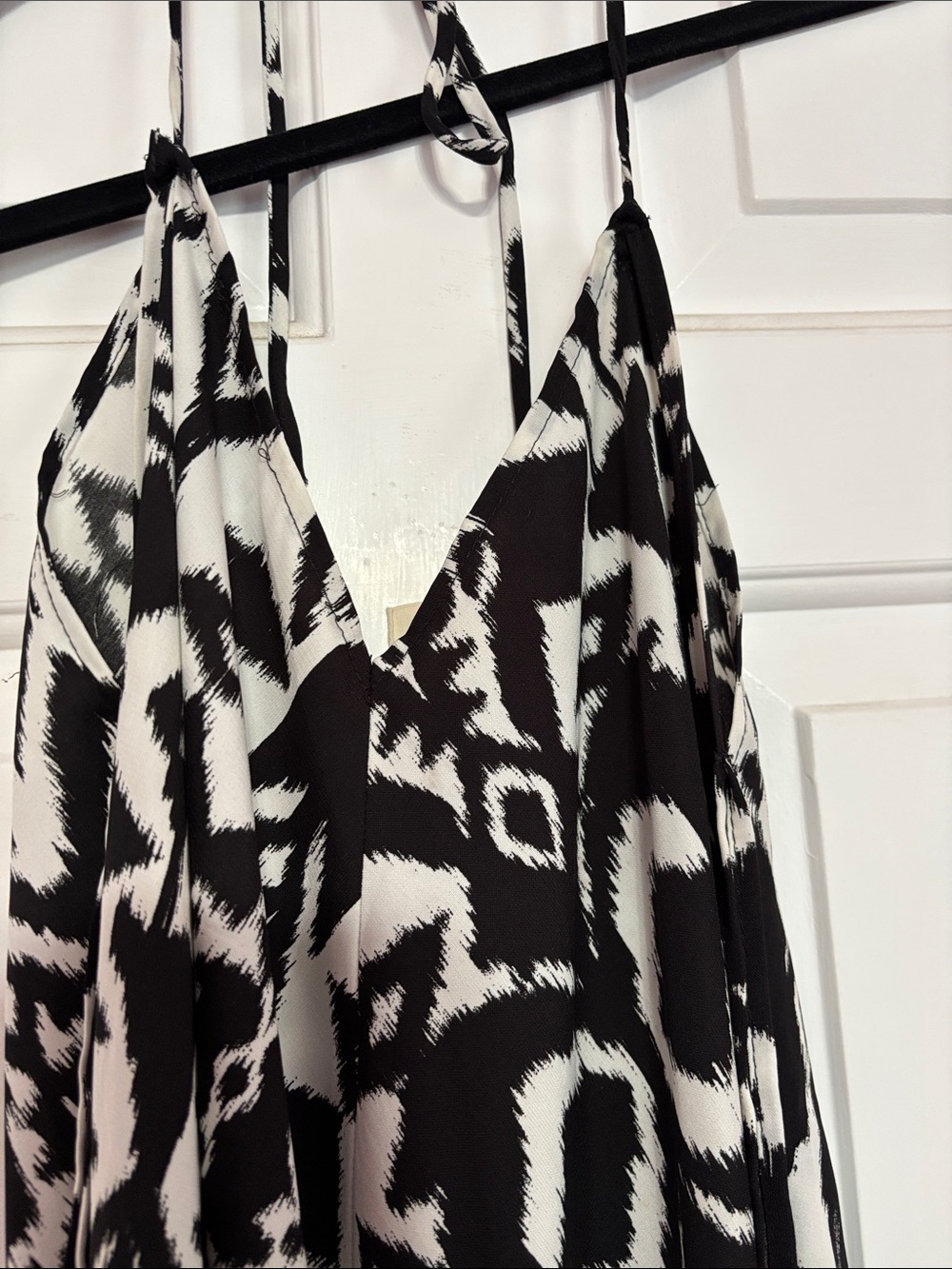 TYCHE Black & White Abstract Print Dress